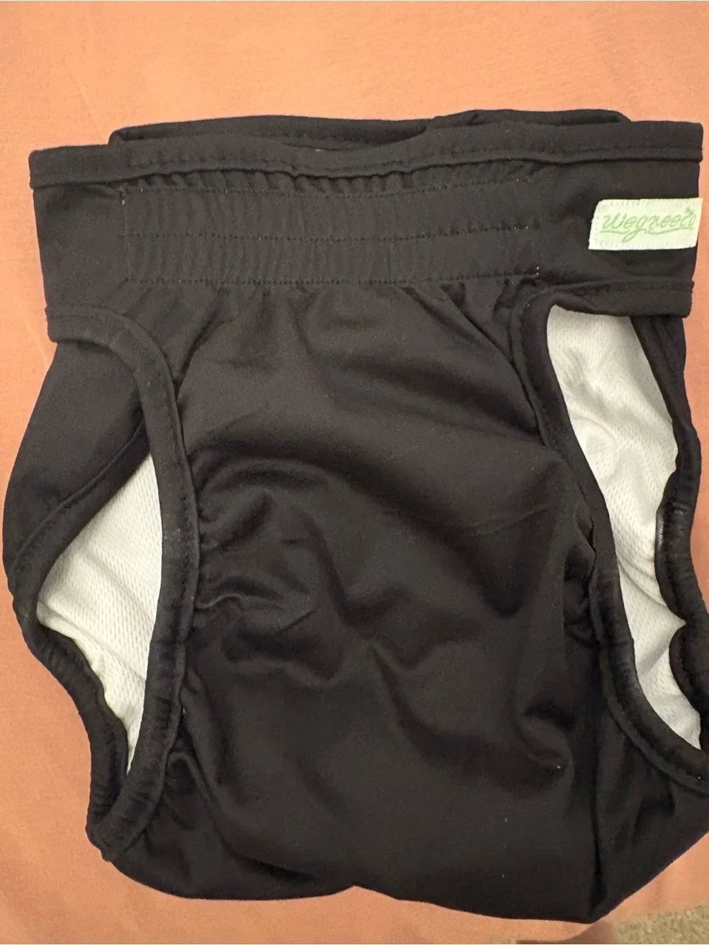 Adjustable washable Black Cloth Diaper Cover with White Snaps for dogs large NWT